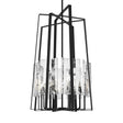 Hubbardton Forge 2023 Black White Swirl Glass (YR) Multi Arc 8-Light Tall Pendant