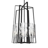 Hubbardton Forge 2023 Black White Swirl Glass (YR) Multi Arc 8-Light Tall Pendant