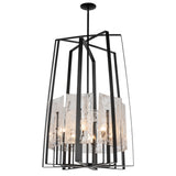 Hubbardton Forge 2023 Black White Swirl Glass (YR) Multi Arc 8-Light Tall Pendant