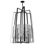 Hubbardton Forge 2023 Black White Swirl Glass (YR) Multi Arc 8-Light Tall Pendant