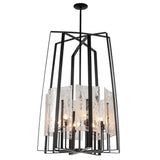 Hubbardton Forge 2023 Black White Swirl Glass (YR) Multi Arc 8-Light Tall Pendant