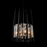 Hubbardton Forge 2023 Black White Swirl Glass (YR) Multi Arc 8-Light Tall Pendant