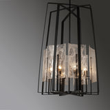 Hubbardton Forge 2023 Black White Swirl Glass (YR) Multi Arc 8-Light Tall Pendant