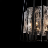 Hubbardton Forge 2023 Black White Swirl Glass (YR) Multi Arc 8-Light Tall Pendant