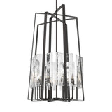 Hubbardton Forge 2023 Oil Rubbed Bronze White Swirl Glass (YR) Multi Arc 8-Light Tall Pendant