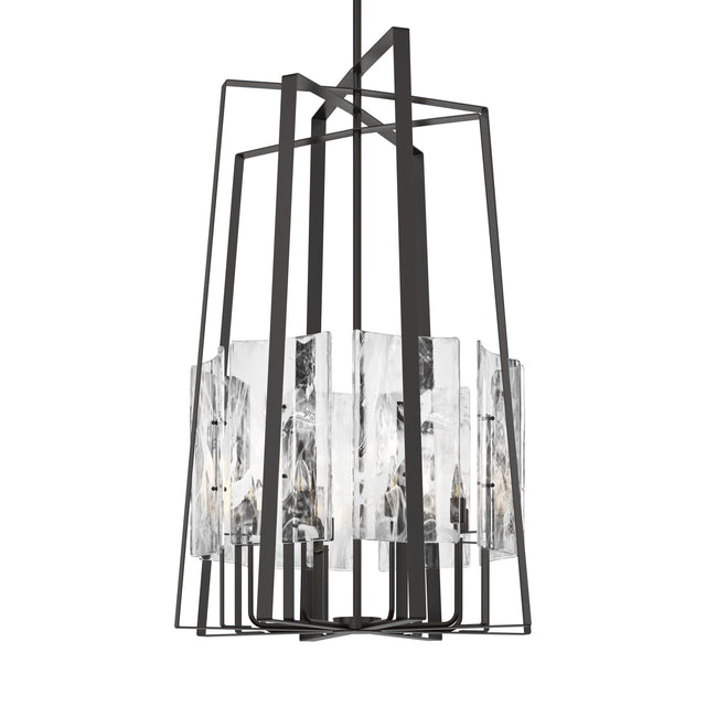 Hubbardton Forge 2023 Oil Rubbed Bronze White Swirl Glass (YR) Multi Arc 8-Light Tall Pendant
