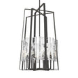 Hubbardton Forge 2023 Natural Iron White Swirl Glass (YR) Multi Arc 8-Light Tall Pendant