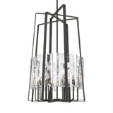 Hubbardton Forge 2023 Natural Iron White Swirl Glass (YR) Multi Arc 8-Light Tall Pendant