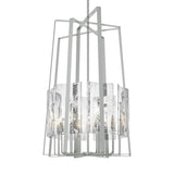Hubbardton Forge 2023 Vintage Platinum White Swirl Glass (YR) Multi Arc 8-Light Tall Pendant