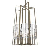 Hubbardton Forge 2023 Soft Gold White Swirl Glass (YR) Multi Arc 8-Light Tall Pendant