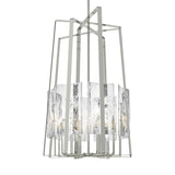 Hubbardton Forge 2023 Sterling White Swirl Glass (YR) Multi Arc 8-Light Tall Pendant
