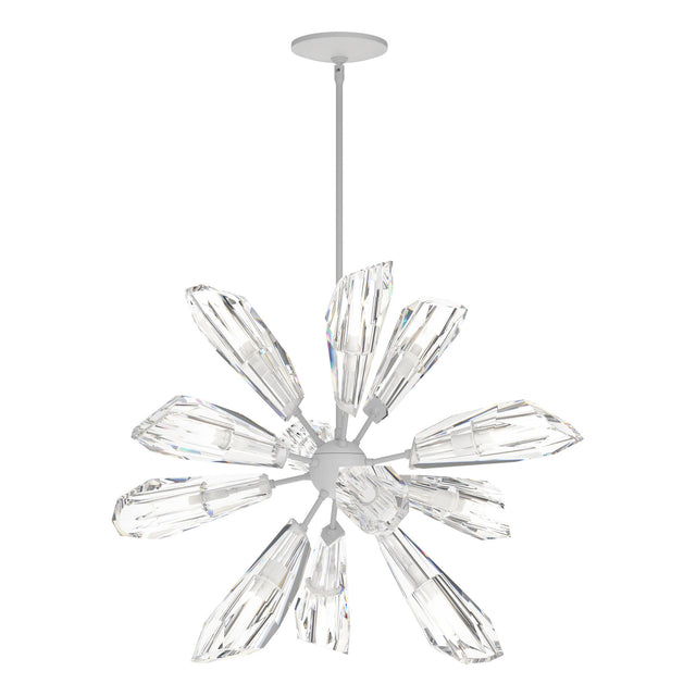 Hubbardton Forge 2023 White Crystal Multi Luma 12-Light Starburst Pendant