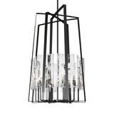 Hubbardton Forge 2023 Ink White Swirl Glass (YR) Multi Arc 8-Light Tall Pendant
