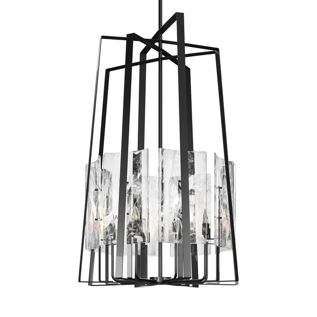 Hubbardton Forge 2023 Ink White Swirl Glass (YR) Multi Arc 8-Light Tall Pendant
