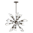 Hubbardton Forge 2023 Bronze Crystal Multi Luma 12-Light Starburst Pendant