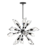 Hubbardton Forge 2023 Black Crystal Multi Luma 12-Light Starburst Pendant