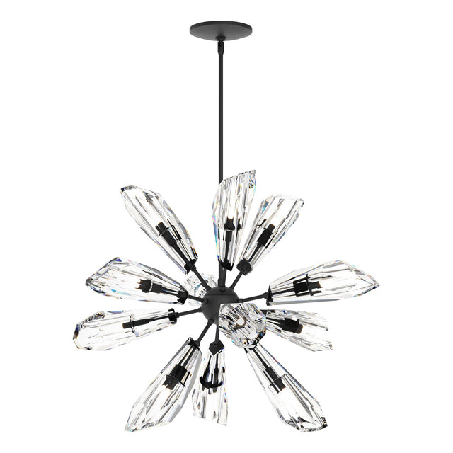 Hubbardton Forge 2023 Black Crystal Multi Luma 12-Light Starburst Pendant
