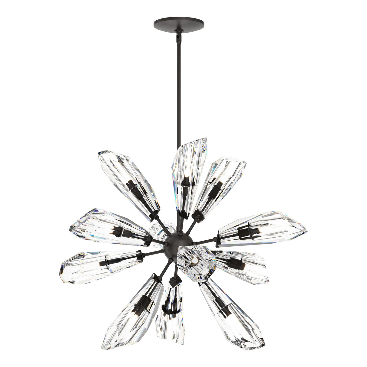 Hubbardton Forge 2023 Oil Rubbed Bronze Crystal Multi Luma 12-Light Starburst Pendant