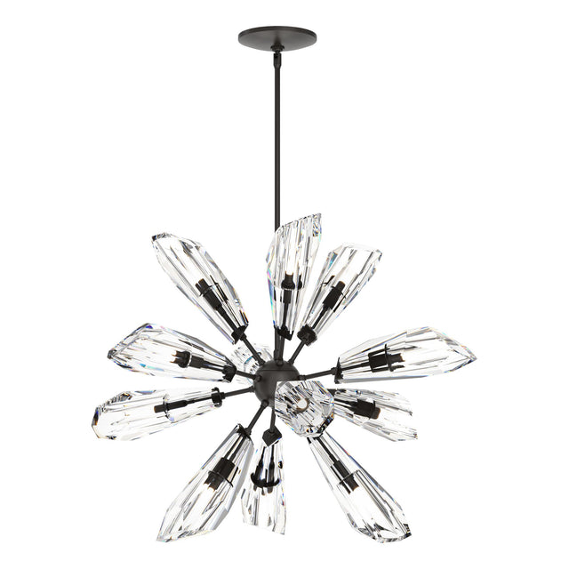 Hubbardton Forge 2023 Oil Rubbed Bronze Crystal Multi Luma 12-Light Starburst Pendant