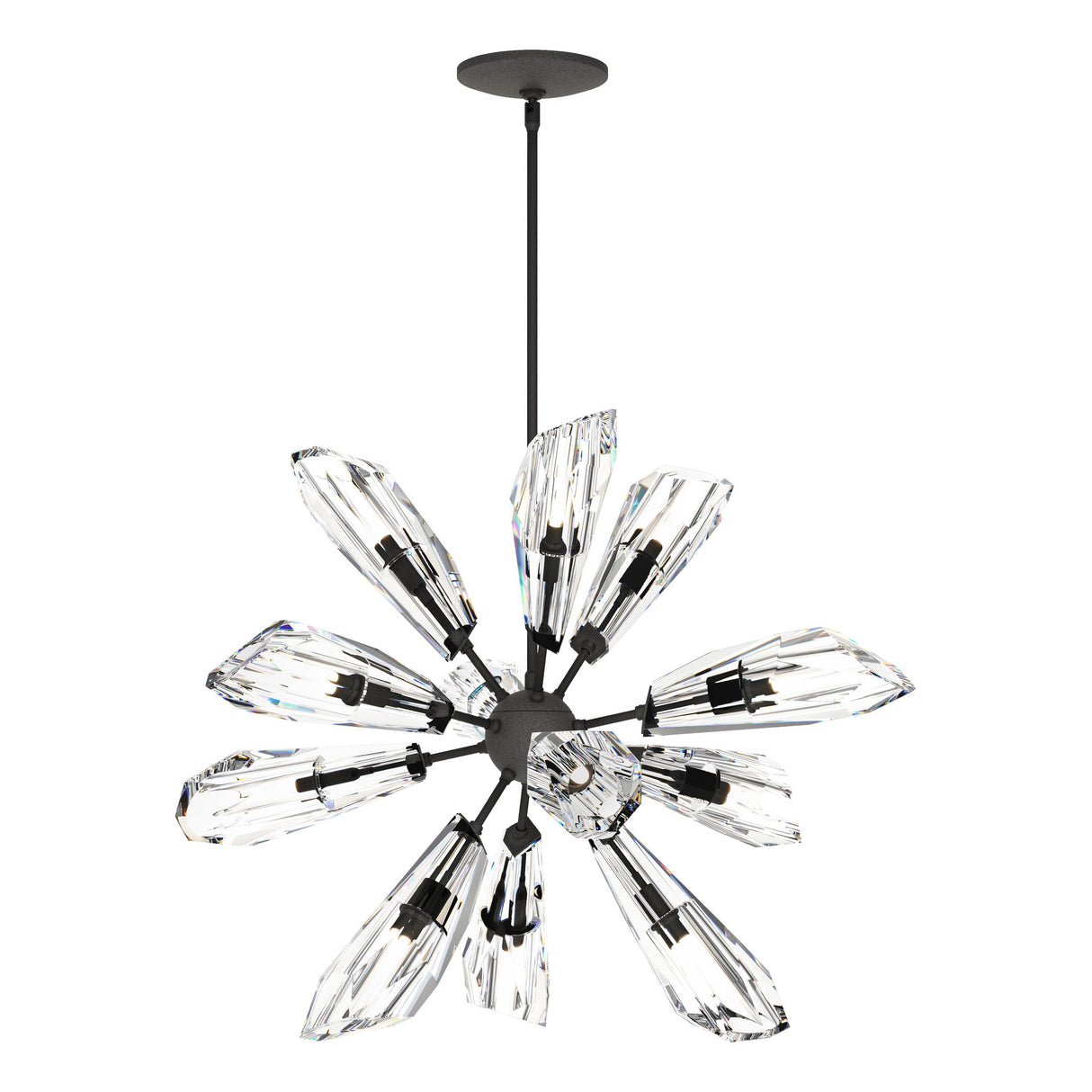 Hubbardton Forge 2023 Natural Iron Crystal Multi Luma 12-Light Starburst Pendant