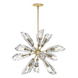 Hubbardton Forge 2023 Modern Brass Crystal Multi Luma 12-Light Starburst Pendant