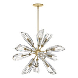 Hubbardton Forge 2023 Modern Brass Crystal Multi Luma 12-Light Starburst Pendant