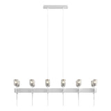Hubbardton Forge 2023 White Cast Glass (YC) Multi Echo 12-Light Linear Pendant