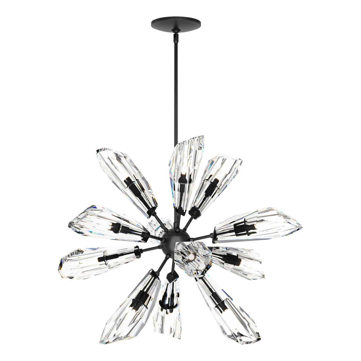 Hubbardton Forge 2023 Ink Crystal Multi Luma 12-Light Starburst Pendant