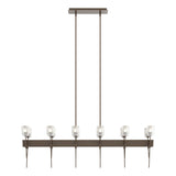 Hubbardton Forge 2023 Bronze Cast Glass (YC) Multi Echo 12-Light Linear Pendant
