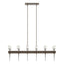 Hubbardton Forge 2023 Bronze Cast Glass (YC) Multi Echo 12-Light Linear Pendant