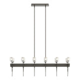 Hubbardton Forge 2023 Dark Smoke Cast Glass (YC) Multi Echo 12-Light Linear Pendant