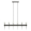 Hubbardton Forge 2023 Dark Smoke Cast Glass (YC) Multi Echo 12-Light Linear Pendant