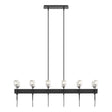 Hubbardton Forge 2023 Black Cast Glass (YC) Multi Echo 12-Light Linear Pendant