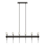 Hubbardton Forge 2023 Oil Rubbed Bronze Cast Glass (YC) Multi Echo 12-Light Linear Pendant