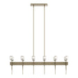 Hubbardton Forge 2023 Soft Gold Cast Glass (YC) Multi Echo 12-Light Linear Pendant