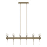 Hubbardton Forge 2023 Soft Gold Cast Glass (YC) Multi Echo 12-Light Linear Pendant