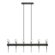 Hubbardton Forge 2023 Natural Iron Cast Glass (YC) Multi Echo 12-Light Linear Pendant