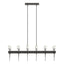 Hubbardton Forge 2023 Natural Iron Cast Glass (YC) Multi Echo 12-Light Linear Pendant