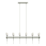 Hubbardton Forge 2023 Sterling Cast Glass (YC) Multi Echo 12-Light Linear Pendant