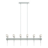 Hubbardton Forge 2023 Vintage Platinum Cast Glass (YC) Multi Echo 12-Light Linear Pendant