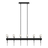 Hubbardton Forge 2023 Ink Cast Glass (YC) Multi Echo 12-Light Linear Pendant