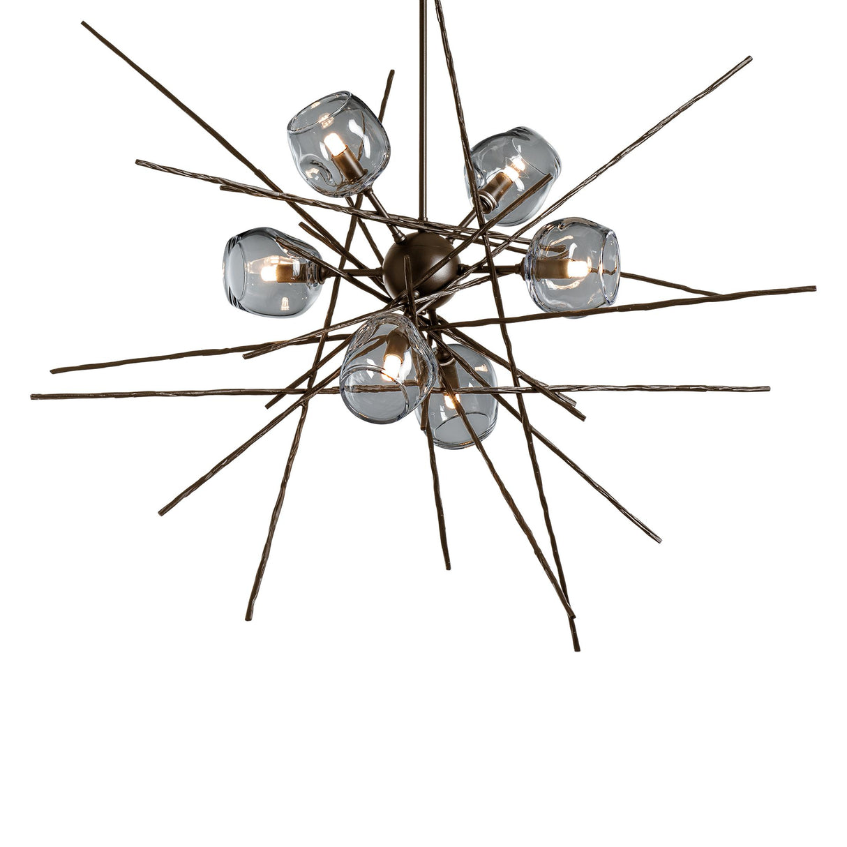 Hubbardton Forge 2021 Bronze Cool Grey Glass (YL) Multi Griffin Starburst Pendant