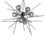 Hubbardton Forge 2021 Dark Smoke Cool Grey Glass (YL) Multi Griffin Starburst Pendant