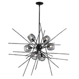 Hubbardton Forge 2021 Black Cool Grey Glass (YL) Multi Griffin Starburst Pendant