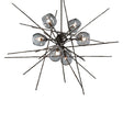 Hubbardton Forge 2021 Oil Rubbed Bronze Cool Grey Glass (YL) Multi Griffin Starburst Pendant