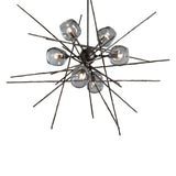 Hubbardton Forge 2021 Oil Rubbed Bronze Cool Grey Glass (YL) Multi Griffin Starburst Pendant