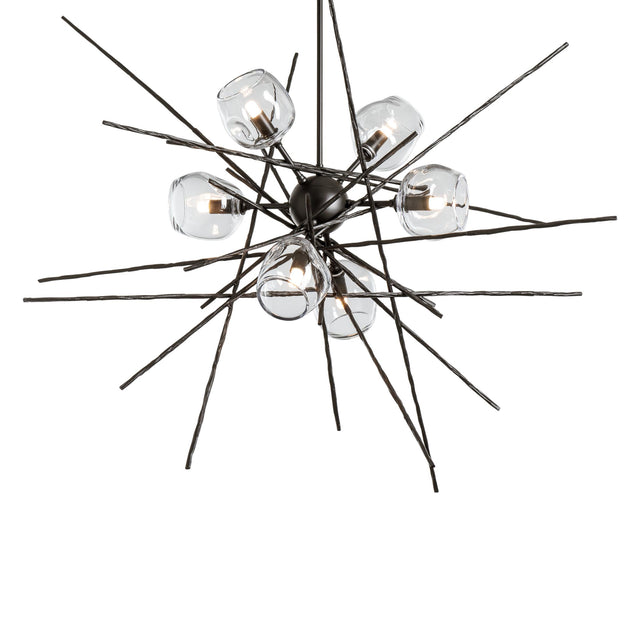 Hubbardton Forge 2021 Oil Rubbed Bronze Clear Glass (ZM) Multi Griffin Starburst Pendant