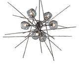 Hubbardton Forge 2021 Natural Iron Cool Grey Glass (YL) Multi Griffin Starburst Pendant