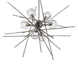 Hubbardton Forge 2021 Natural Iron Clear Glass (ZM) Multi Griffin Starburst Pendant
