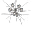 Hubbardton Forge 2021 Vintage Platinum Cool Grey Glass (YL) Multi Griffin Starburst Pendant